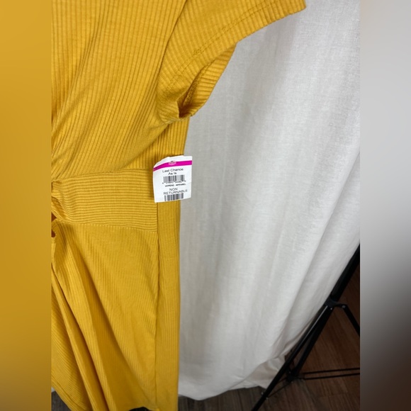 VELVET TORCH YELLOW RIBBED KNIT MIDI DRESS SIZE MEDIUM (8-10) NWT - Picture 7 of 11